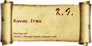 Kavas Irma névjegykártya