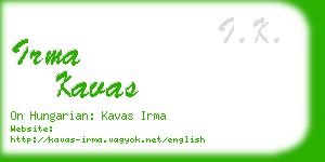 irma kavas business card